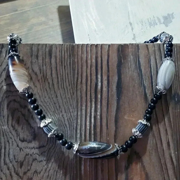 Handcrafted Large Botswana Agate Beads Necklace - Picture 3 of 4